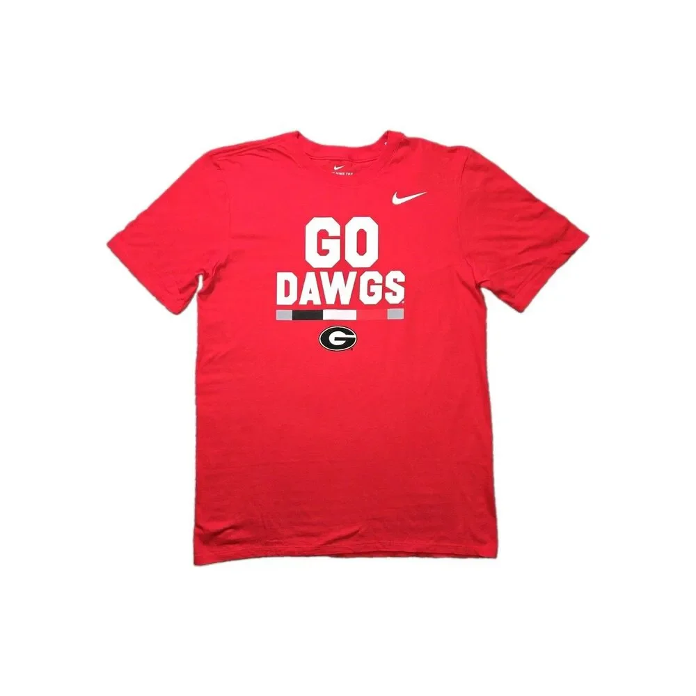 Mens Nike UGA Georgia Bulldogs T Shirt Red Graphic Tee SEC Go Dawgs New